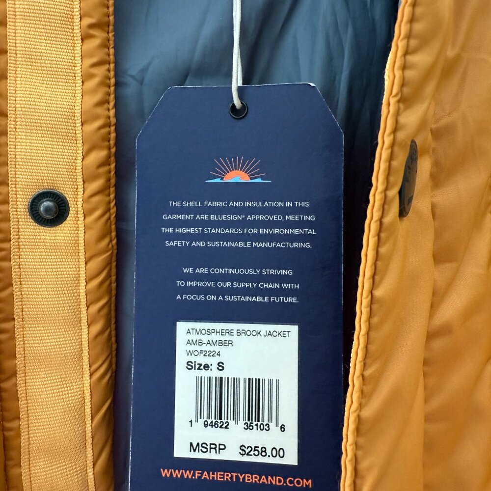 Faherty Women's Atmosphere Brook Jacket, Amber, Sz Small - NWT - Picture 8 of 8